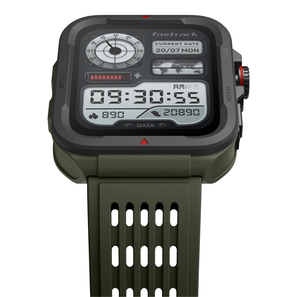 Fastrack Active with 4.64 CM UltraVU HD Display and Functional Crown Rugged Smartwatch with SingleSync BT Calling