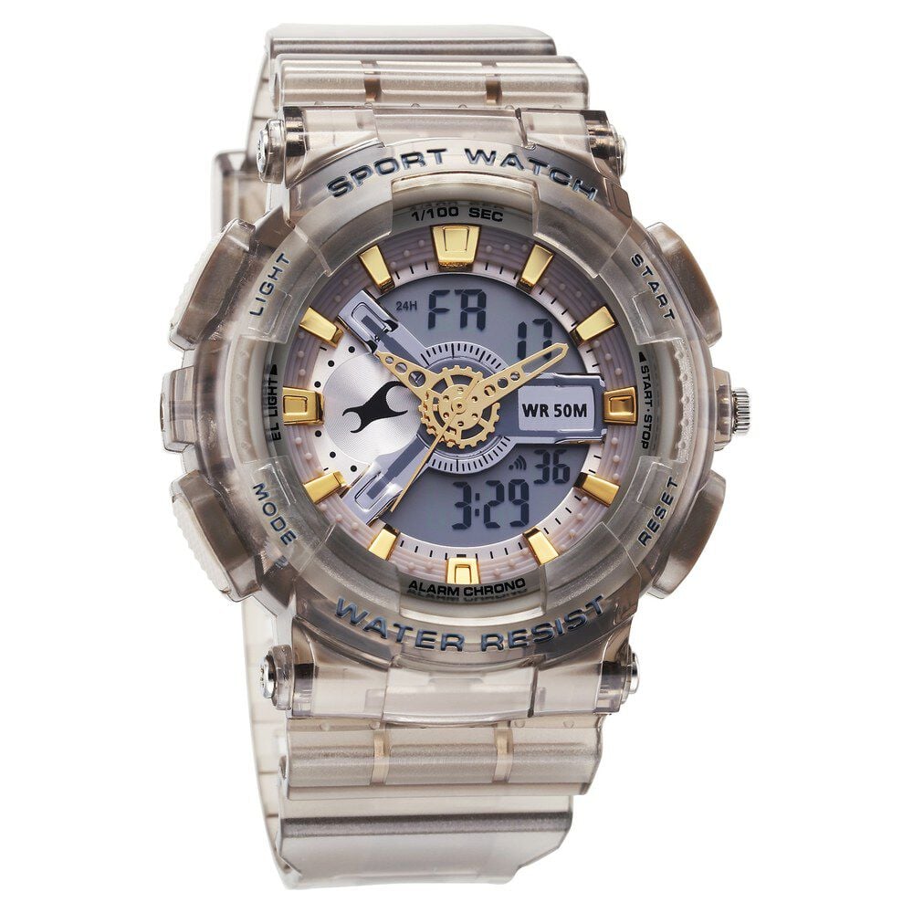 Fastrack StreetStyle Digital Dial Translucent Grey PU Strap Watch For Guys