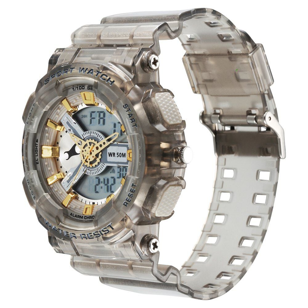 Fastrack StreetStyle Digital Dial Translucent Grey PU Strap Watch For Guys