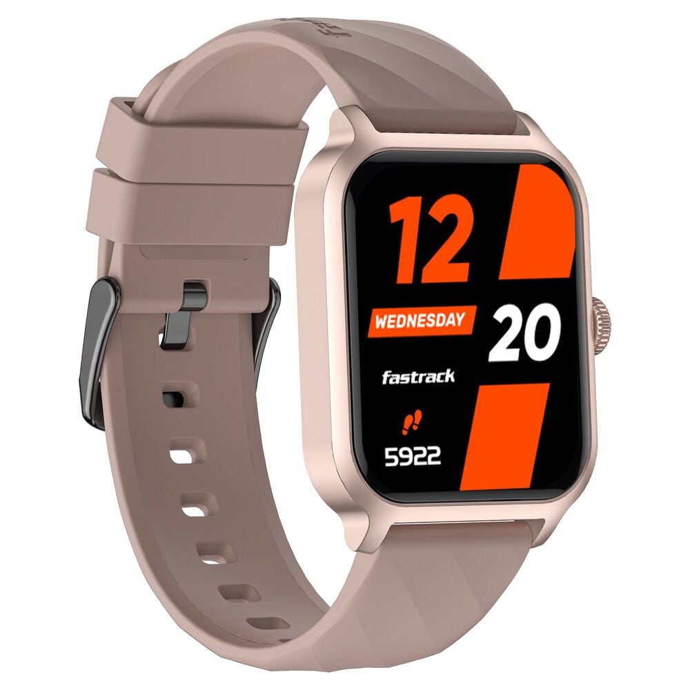 Fastrack Rave FX2 with 4.64 cm UltraVU HD Display, SingleSync BT Calling, Functional Crown with Wine Red Strap