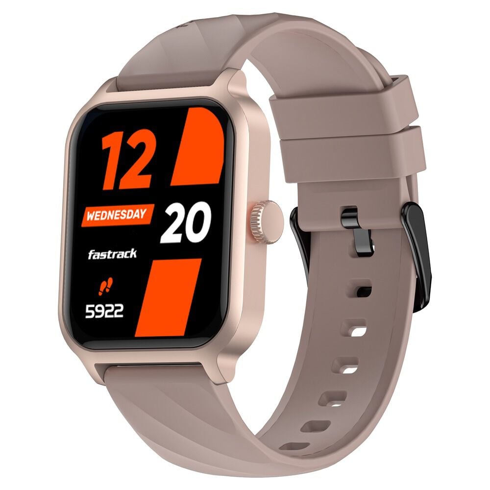 Fastrack Rave FX2 with 4.64 cm UltraVU HD Display, SingleSync BT Calling, Functional Crown with Wine Red Strap