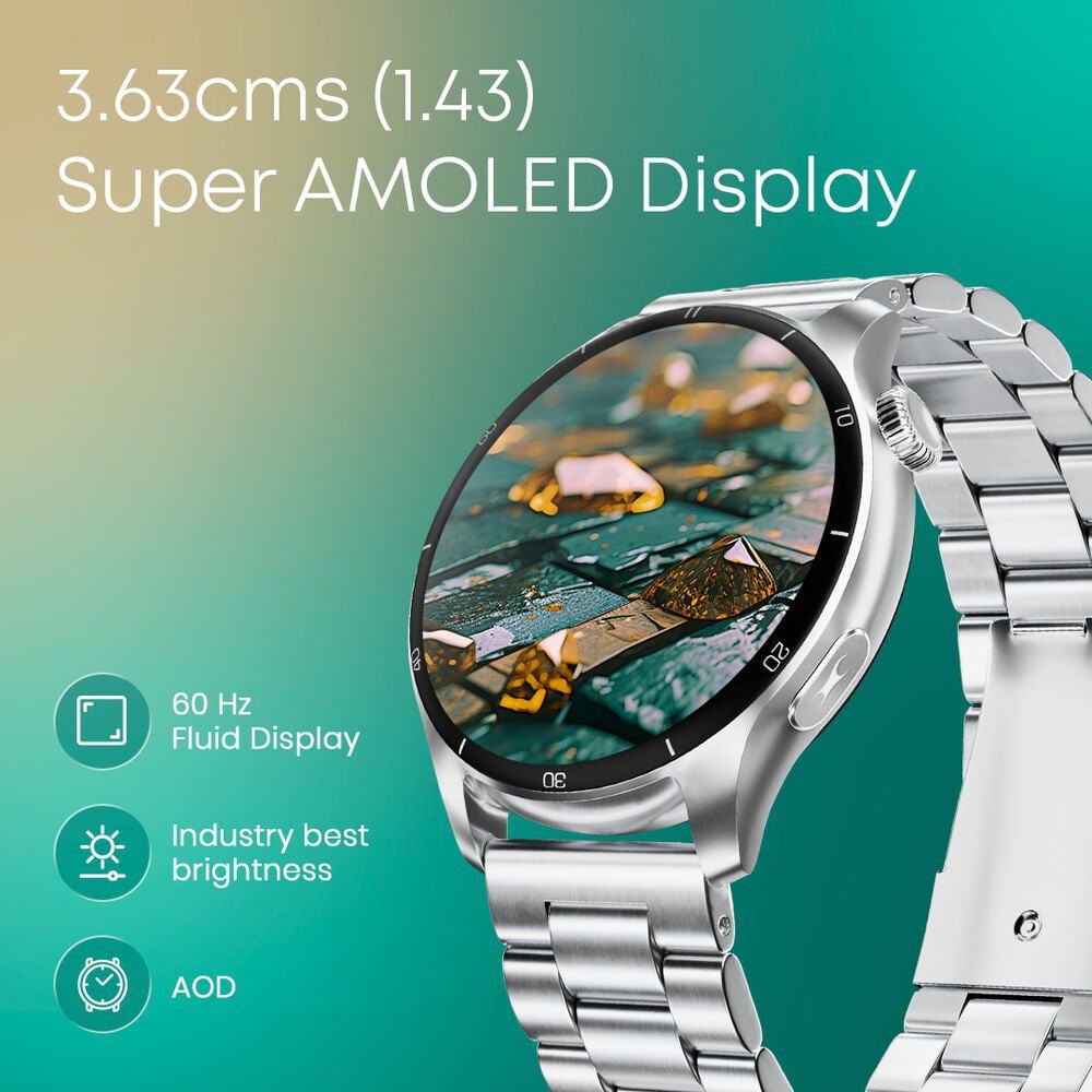 Fastrack Dezire FX1 Pro with 3.6 CM AMOLED Display with Functional Crown,SingleSync BT Calling,AOD,AI Voice Assistant