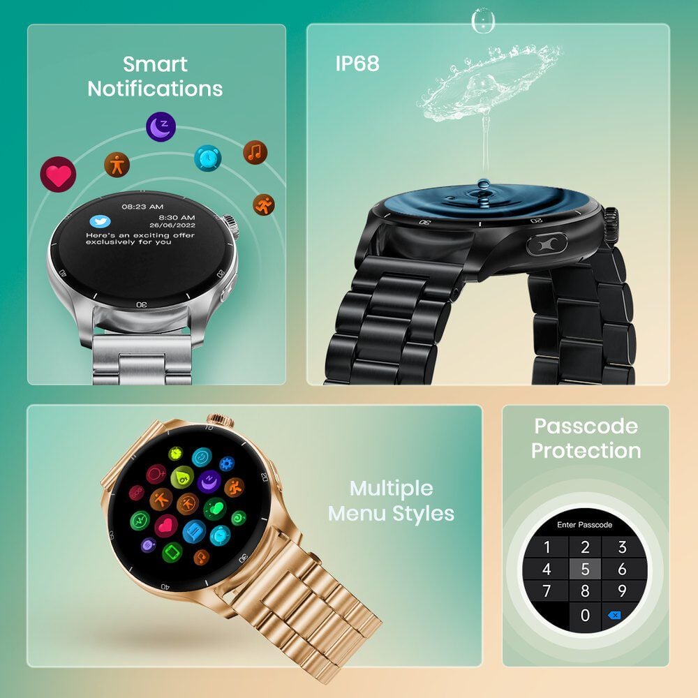 Fastrack Dezire FX1 Pro with 3.6 CM AMOLED Display with Functional Crown,SingleSync BT Calling,AOD,AI Voice Assistant