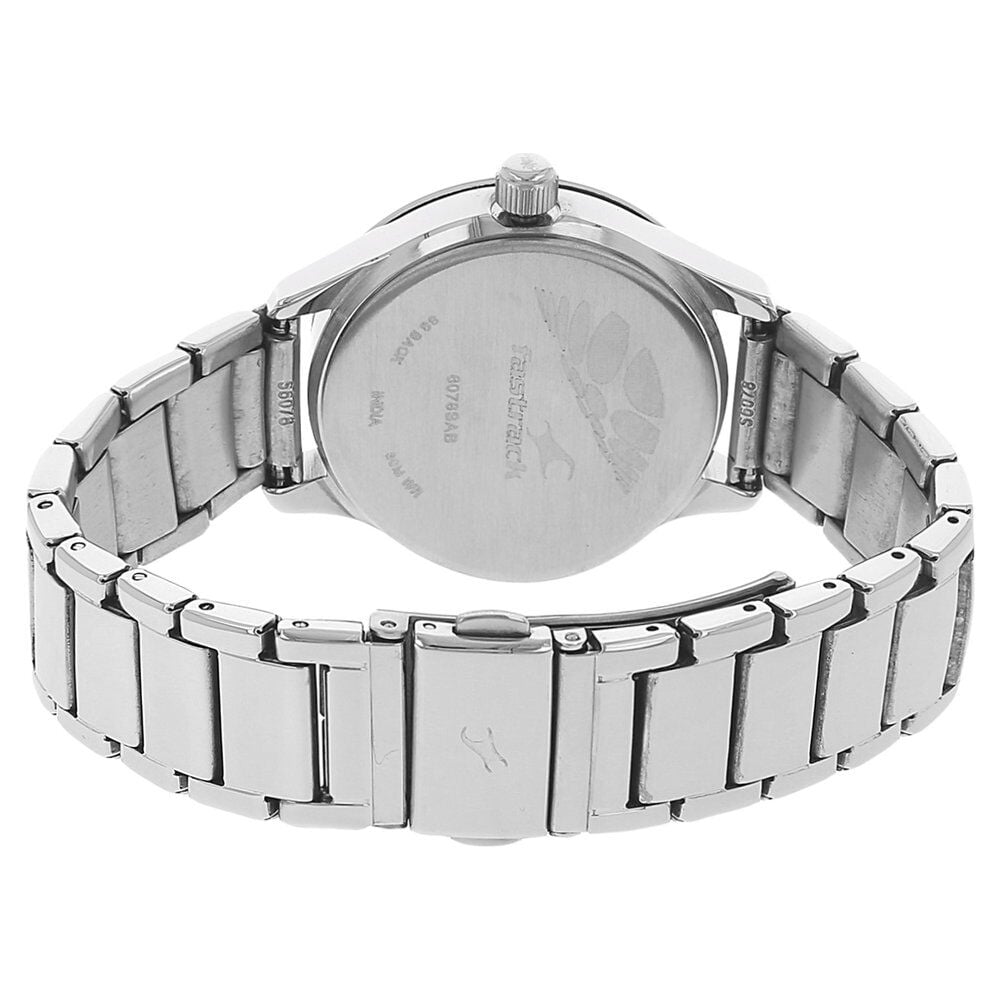 Fastrack Quartz Analog Red Dial Stainless Steel Strap Watch for Girls