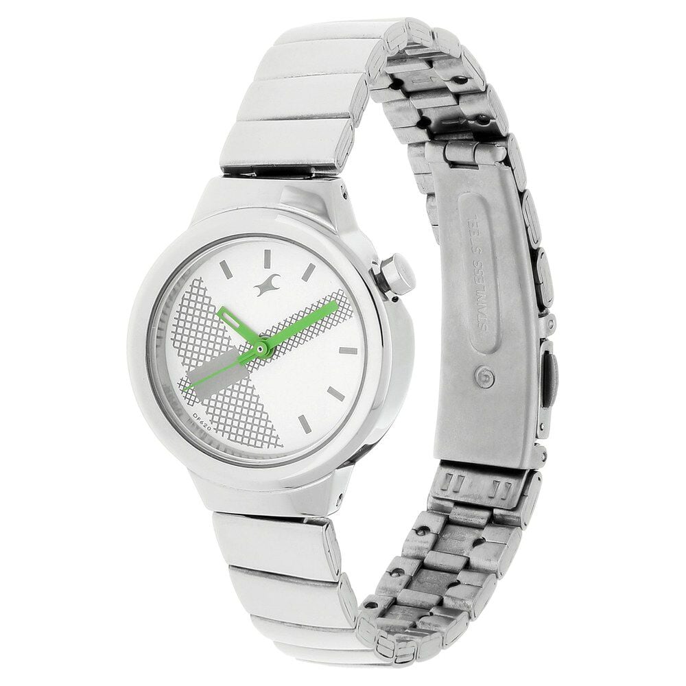 Fastrack Quartz Analog Blue Dial Stainless Steel Strap Watch for Girls