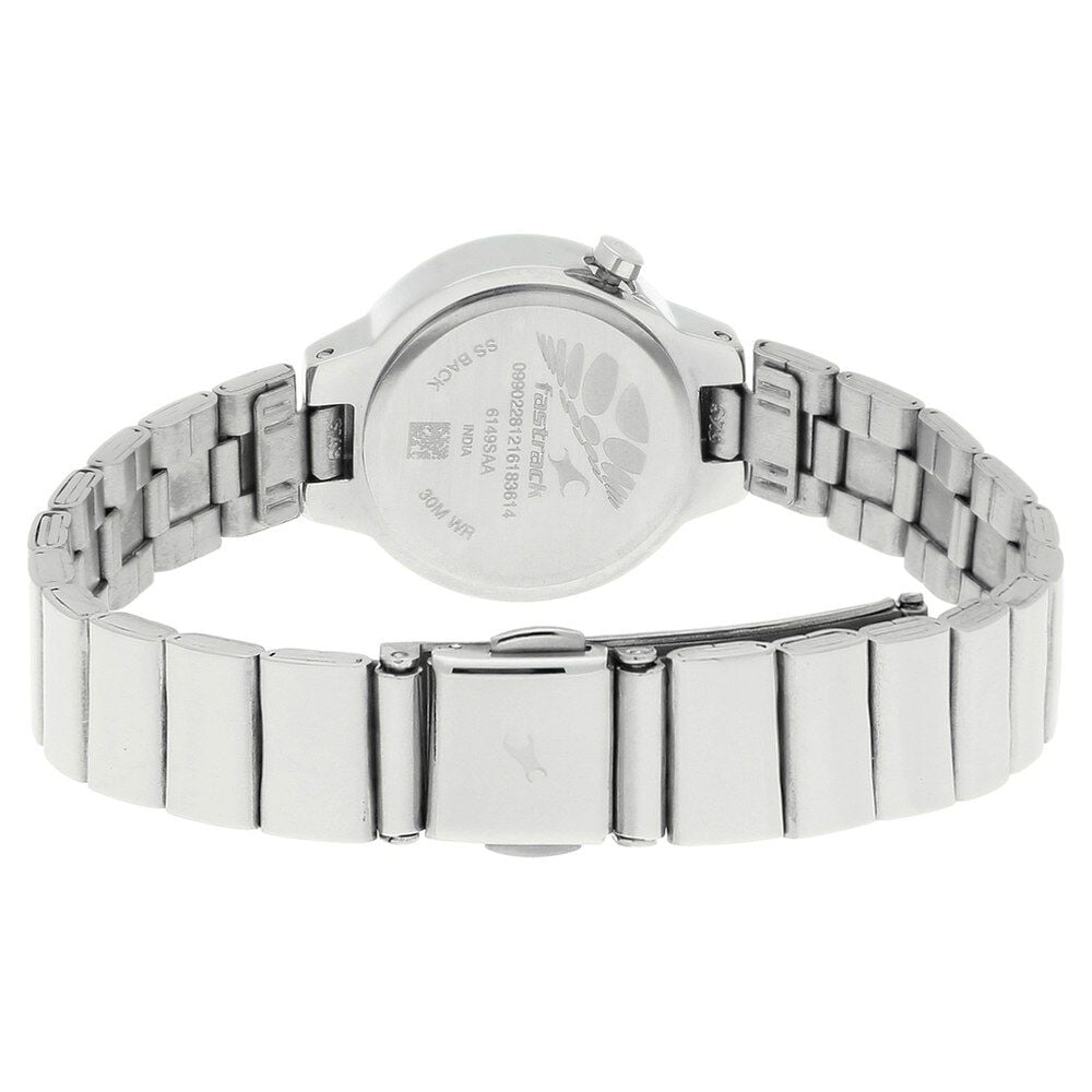 Fastrack Quartz Analog Blue Dial Stainless Steel Strap Watch for Girls