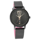Fastrack Ruffles Quartz Analog with Date Black Dial Leather Strap Watch for Girls