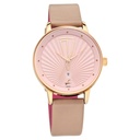 Fastrack Ruffles Quartz Analog with Date Pink Dial Leather Strap Watch for Girls