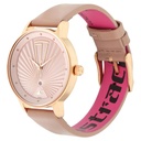 Fastrack Ruffles Quartz Analog with Date Pink Dial Leather Strap Watch for Girls