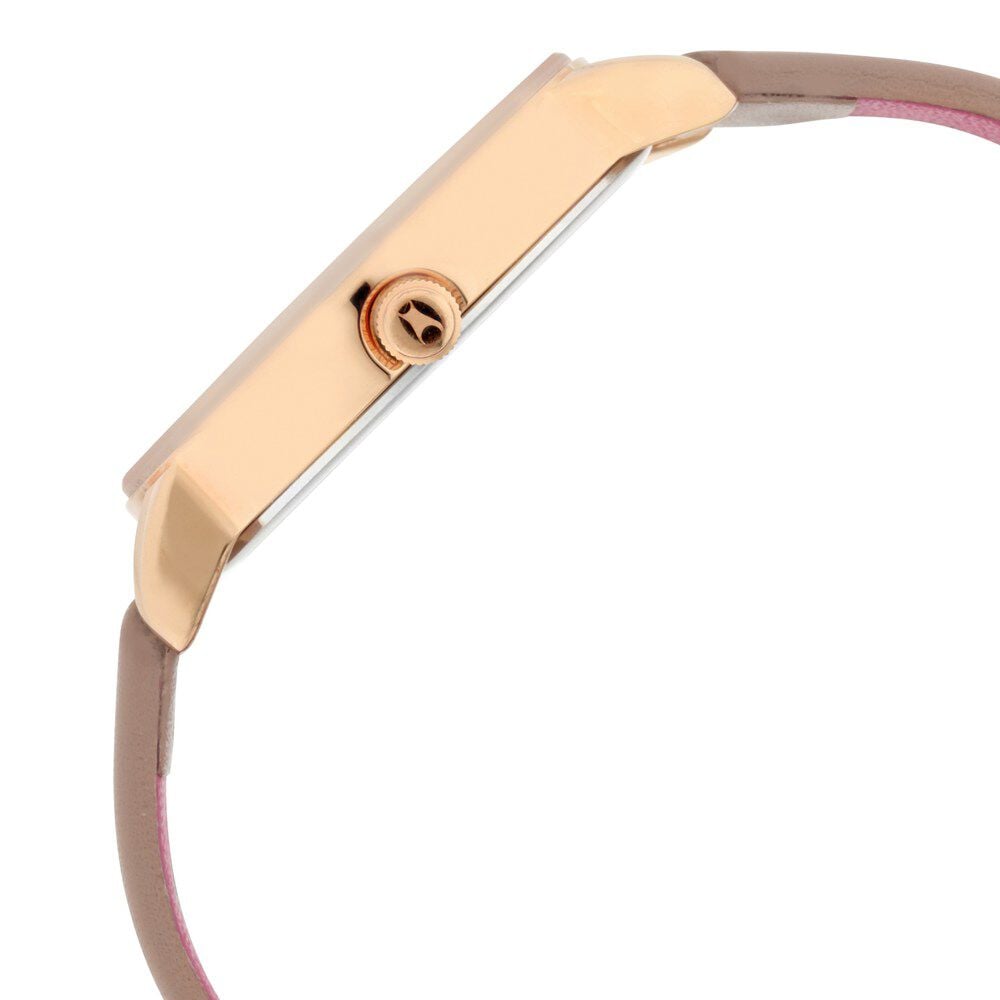 Fastrack Ruffles Quartz Analog with Date Pink Dial Leather Strap Watch for Girls