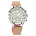 Fastrack Ruffles Quartz Multifunction Beige Dial Leather Strap Watch for Girls