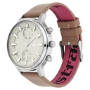 Fastrack Ruffles Quartz Multifunction Beige Dial Leather Strap Watch for Girls
