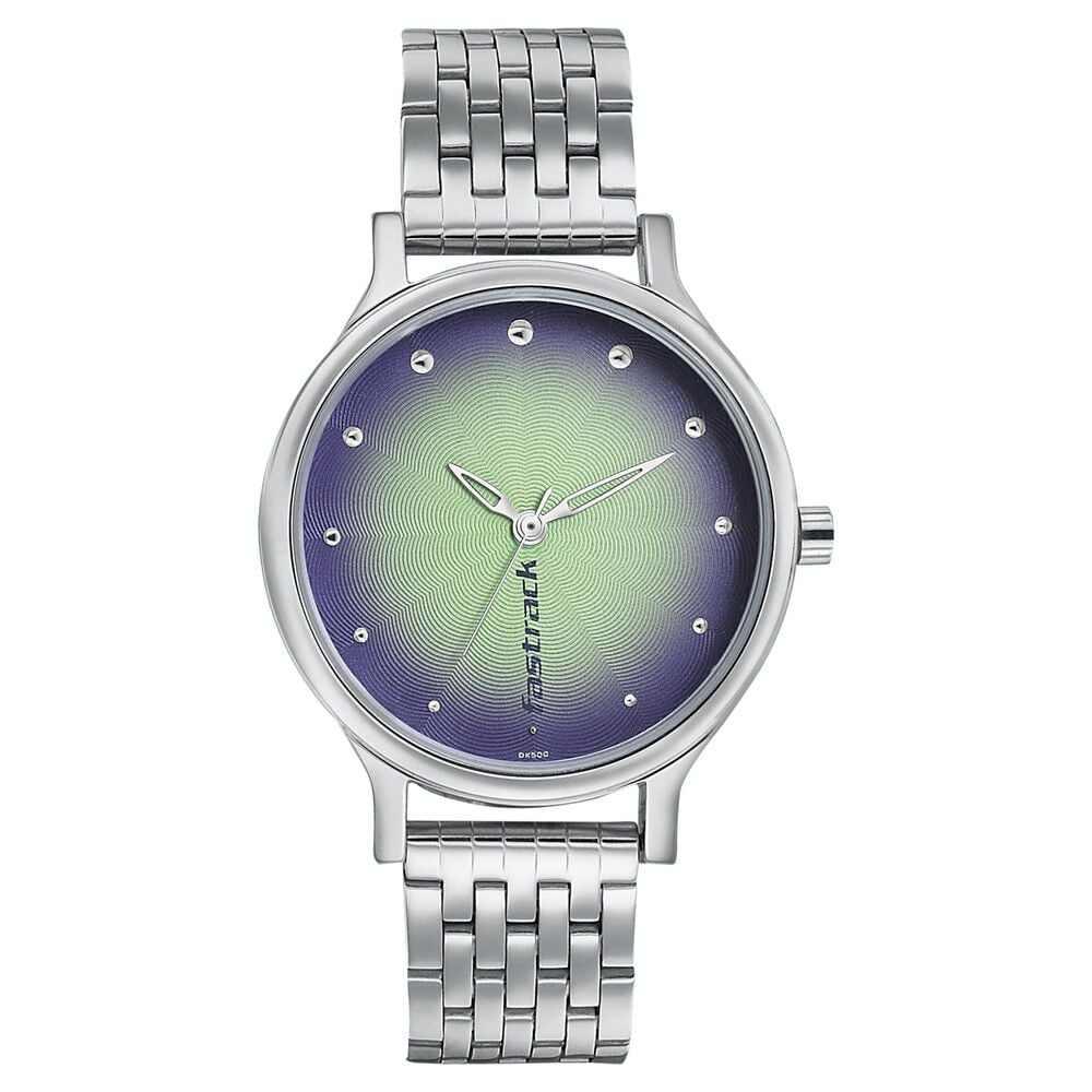 Fastrack Quartz Analog Bicolour Dial Stainless Steel Strap Watch for Girls