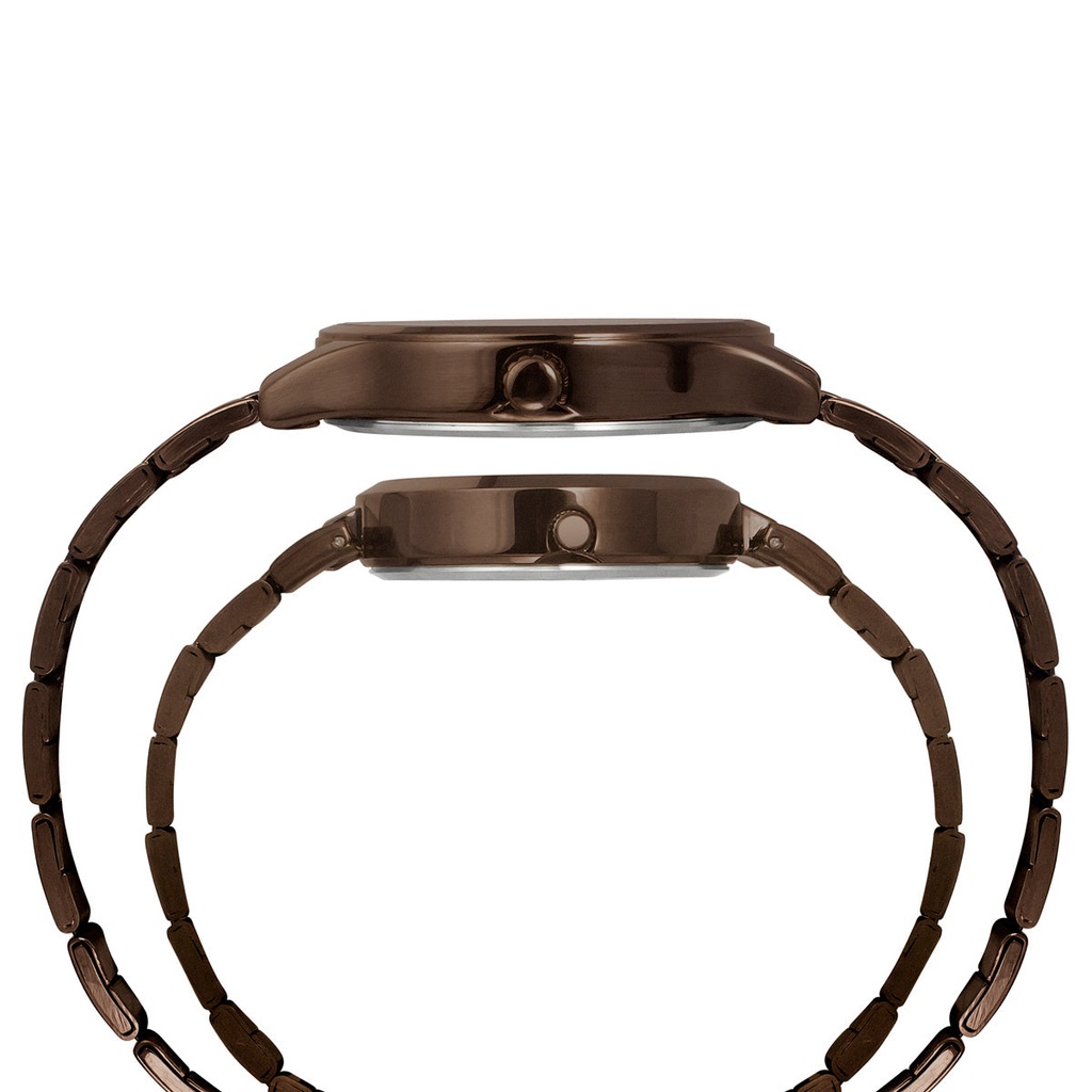 Timex Fashion Collection Premium Quality 3 Hands Pair's Analog Brown Dial Coloured Quartz Watch, Round Dial with 42 mm Case width - TW00PR295