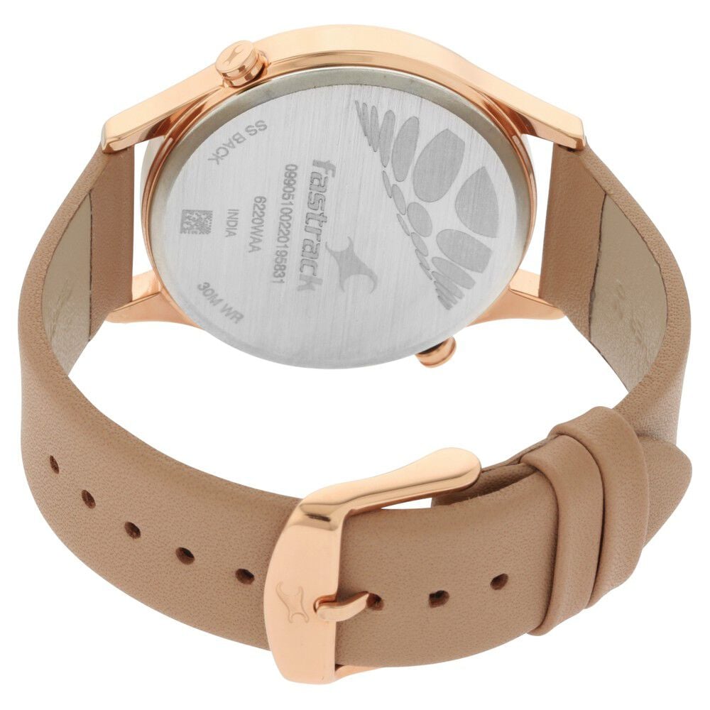 Fastrack Paint Me Quartz Analog Blue Dial Leather Strap Watch for Girls