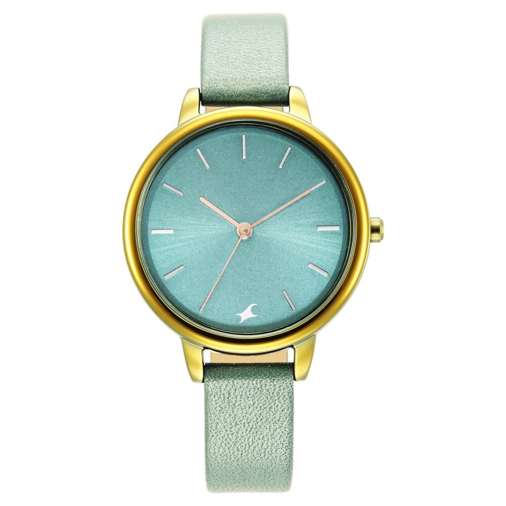 Fastrack Glitch Quartz Analog Blue Dial Leather Strap Watch for Girls