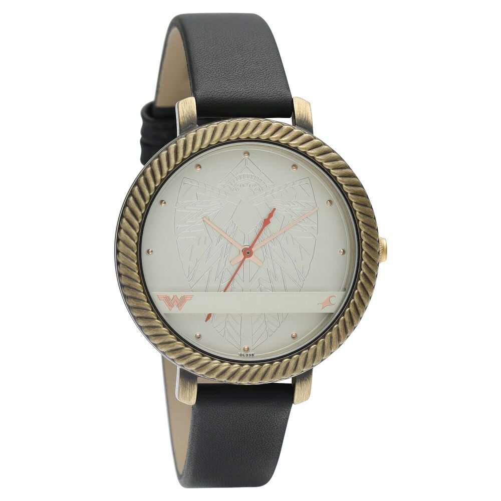 Fastrack Wonder Woman Quartz Analog Silver Dial Leather Strap Watch for Girls
