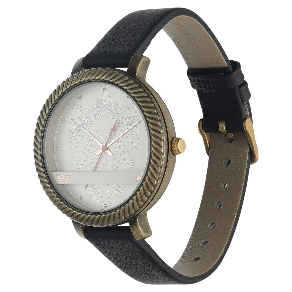 Fastrack Wonder Woman Quartz Analog Silver Dial Leather Strap Watch for Girls