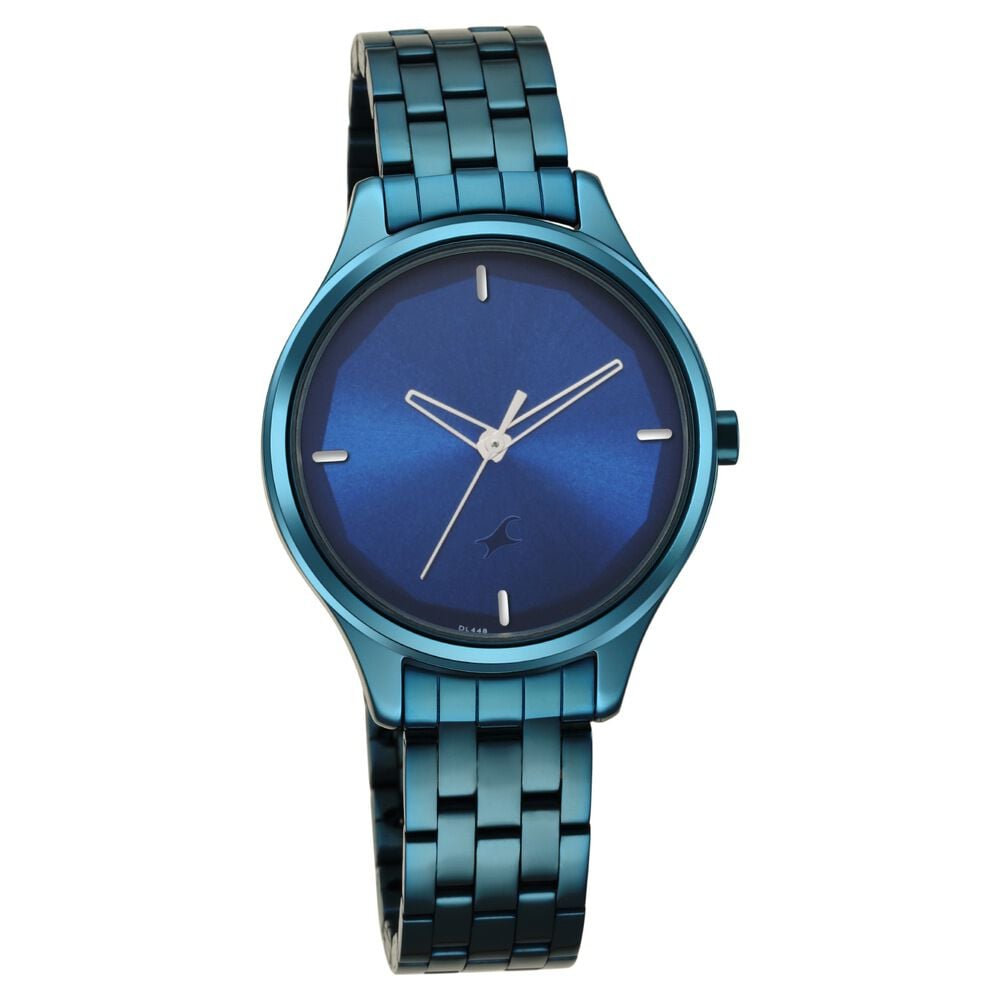 Fastrack Stunners Quartz Analog Blue Dial Metal Strap Watch for Girls