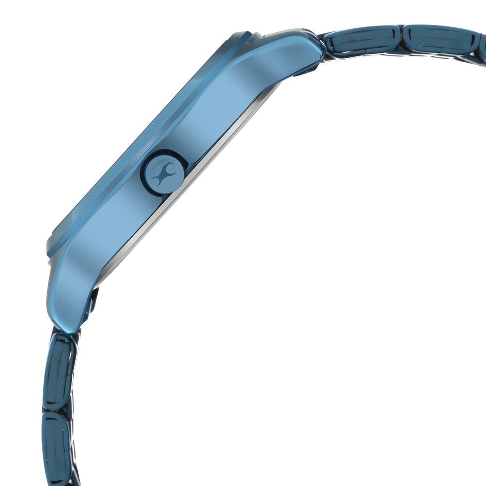 Fastrack Stunners Quartz Analog Blue Dial Metal Strap Watch for Girls