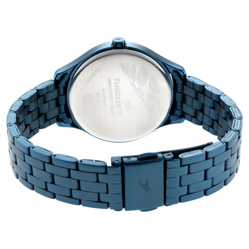 Fastrack Stunners Quartz Analog Blue Dial Metal Strap Watch for Girls