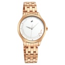 Fastrack Stunners Quartz Analog White Dial Stainless Steel Strap Watch for Girls