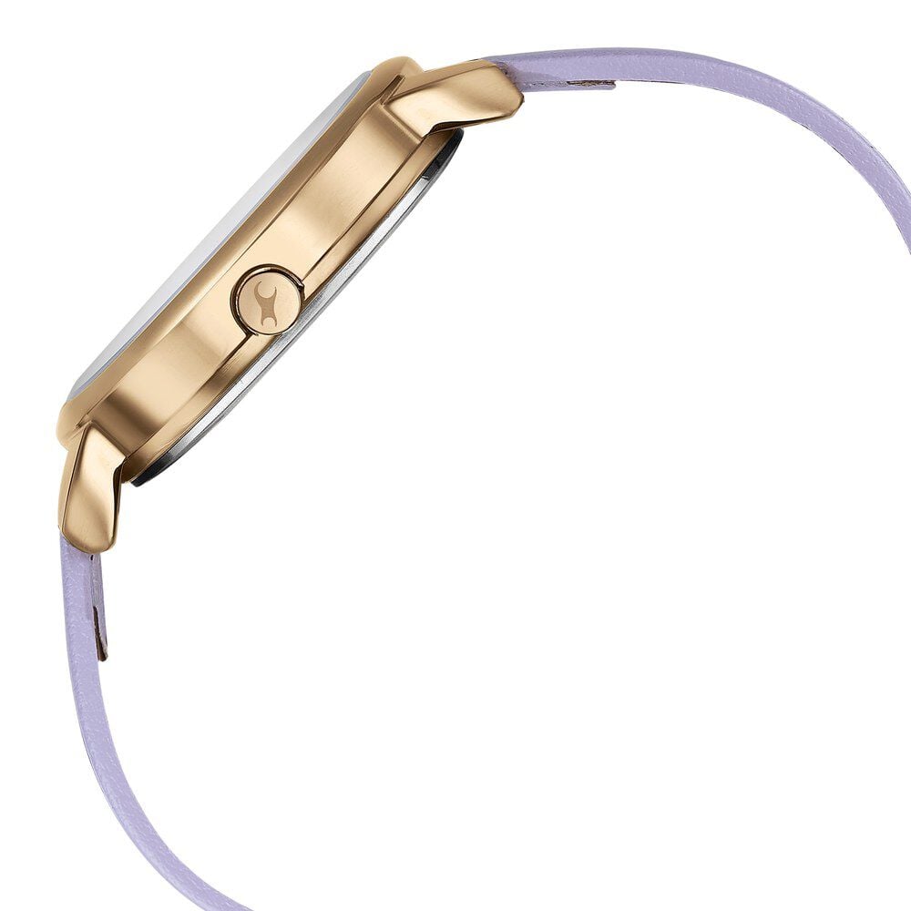 Fastrack Stunners Quartz Multifunction Purple Dial Leather Strap Watch for Girls