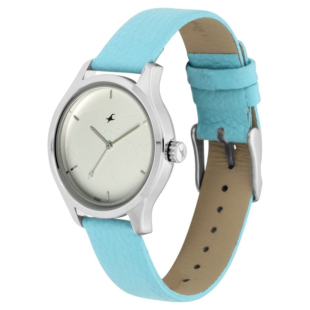 Fastrack Tripster Quartz Analog White Dial Leather Strap Watch for Girls