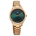 Fastrack Stunners Quartz Analog Green Dial Rose Gold Metal Strap Watch For Girls