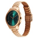 Fastrack Stunners Quartz Analog Green Dial Rose Gold Metal Strap Watch For Girls