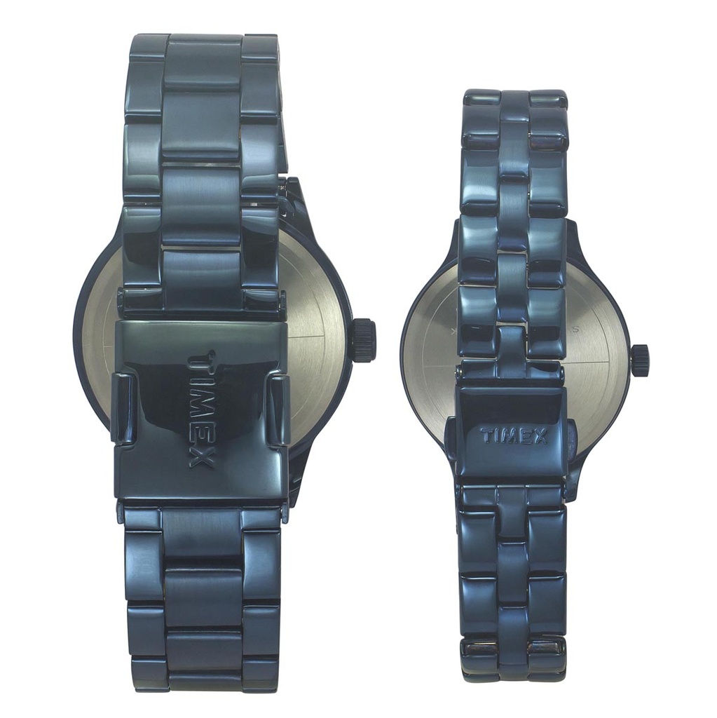 Timex Unisex Blue Round Dial Analog Pair Watches - TW00PR313