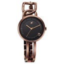 Fastrack Opulence Quartz Analog Black Dial Brown Metal Strap Watch For Girls