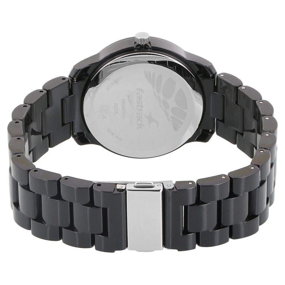 Fastrack Trendies Quartz Analog Black Dial Plastic Strap Watch for Girls
