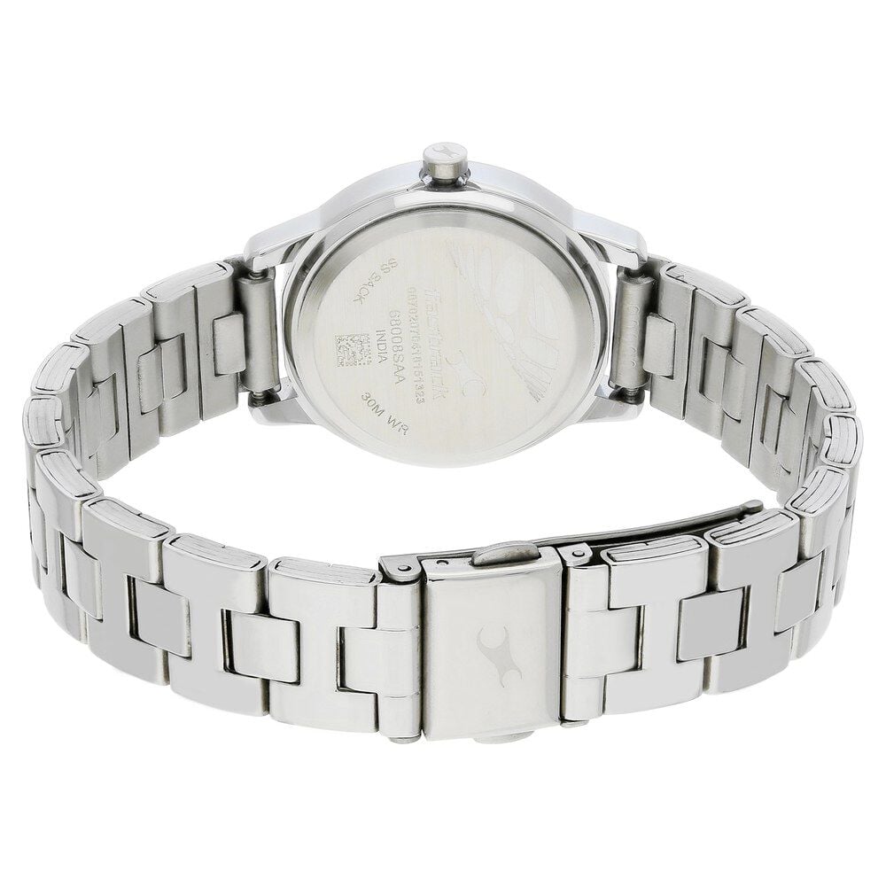 Fastrack Quartz Analog White Dial Leather Strap Watch for Girls