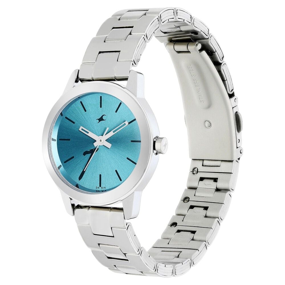 Fastrack Tropical Waters Quartz Analog Green Dial Metal Strap Watch for Girls