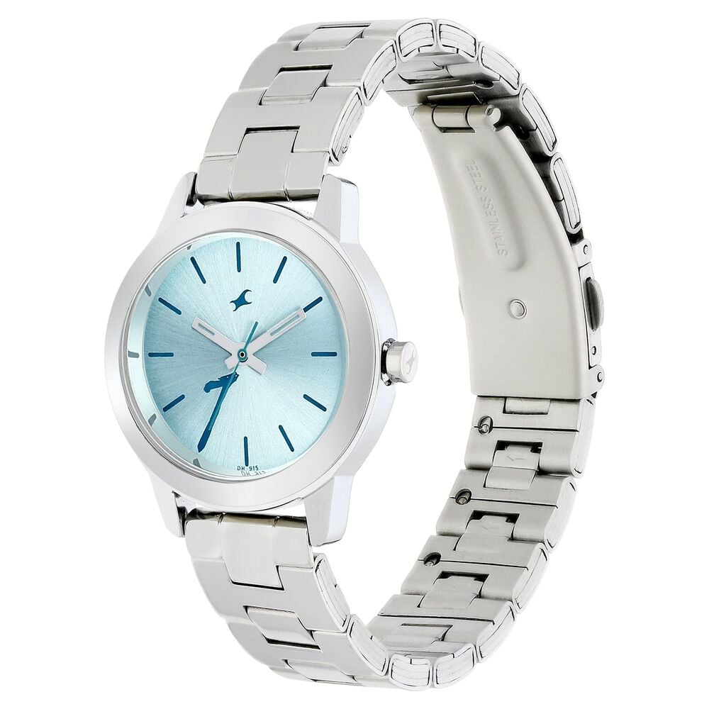 Fastrack Tropical Waters Quartz Analog Green Dial Metal Strap Watch for Girls