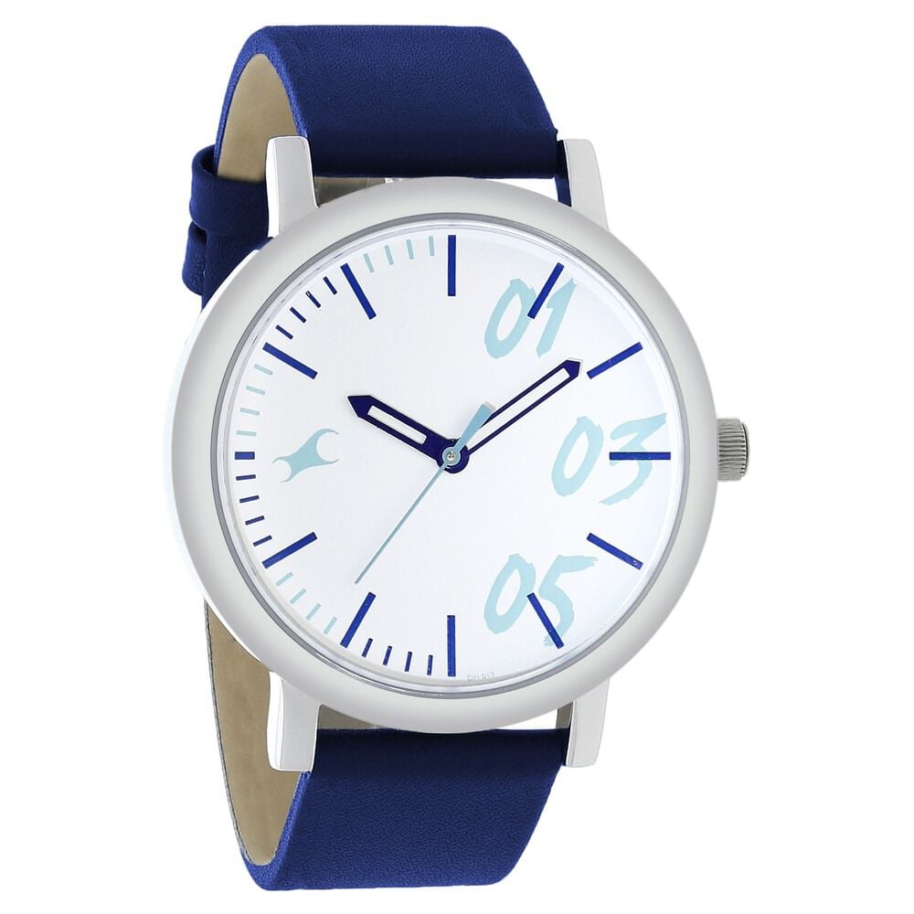 Fastrack Quartz Analog White Dial Leather Strap Watch for Girls
