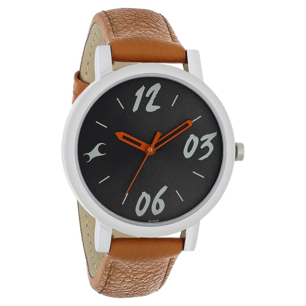 Fastrack Tropical Waters Quartz Analog Black Dial Leather Strap Watch for Girls