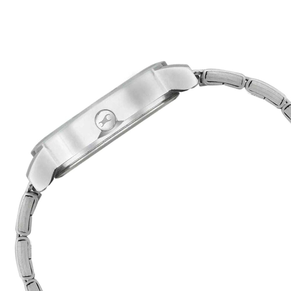 Fastrack Quartz Analog White Dial Stainless Steel Strap Watch for Girls