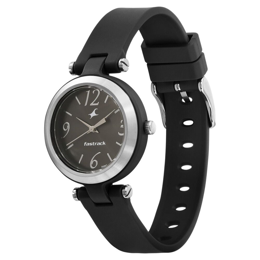 Fastrack Trendies Quartz Analog Black Dial Silicone Strap Watch for Girls