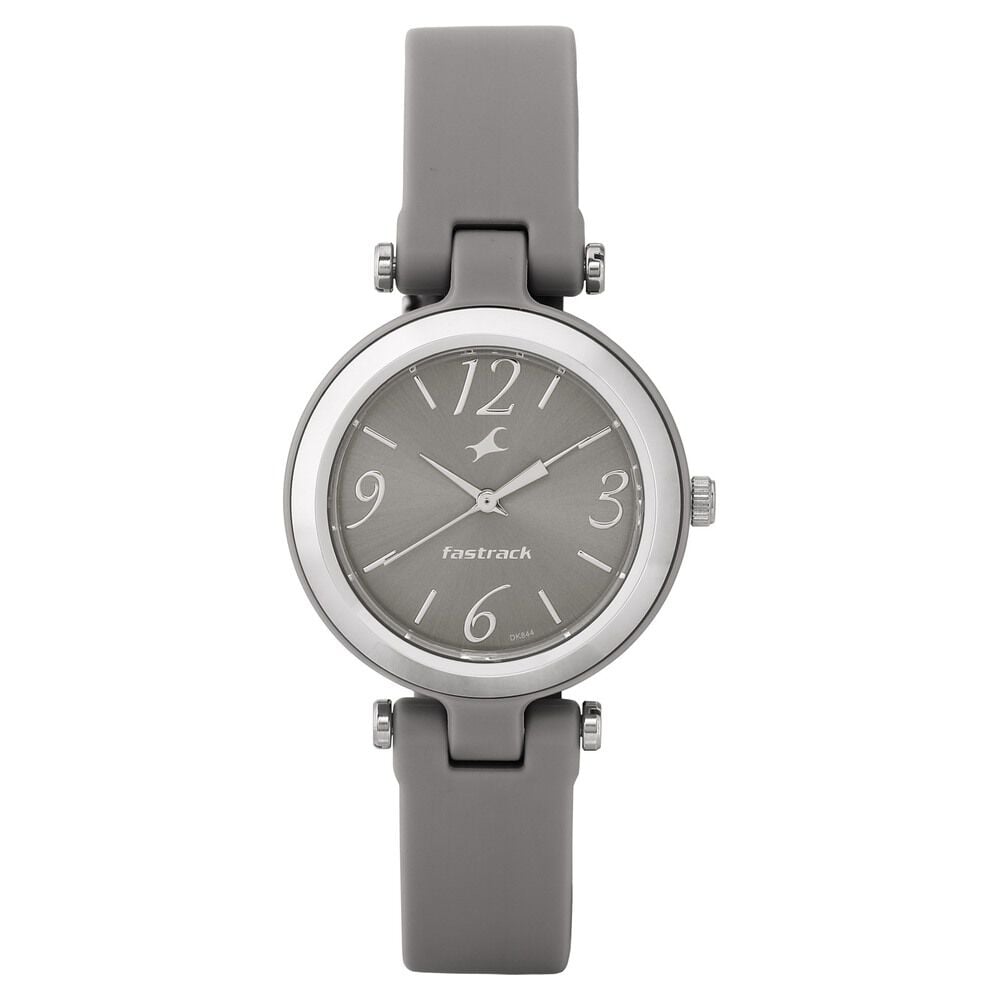 Fastrack Trendies Quartz Analog Grey Dial Silicone Strap Watch for Girls