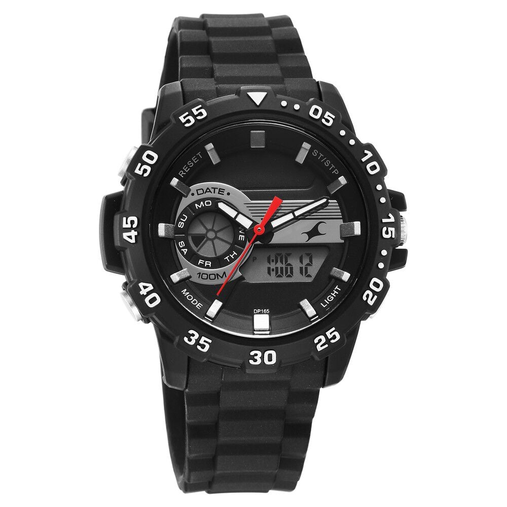 Fastrack Street line Quartz Analog Digital Black Dial Silicone Strap Watch for Girls