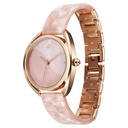 Fastrack Younique Quartz Analog Pink Color Mother Of Pearl Dial Acetate And Metal Strap Watch For Girls