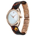 Fastrack Younique Quartz Analog Mother Of Pearl Dial Acetate And Metal Strap Watch For Girls