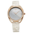 Fastrack Younique Quartz Analog Mother Of Pearl Dial Acetate And Metal Strap Watch For Girls