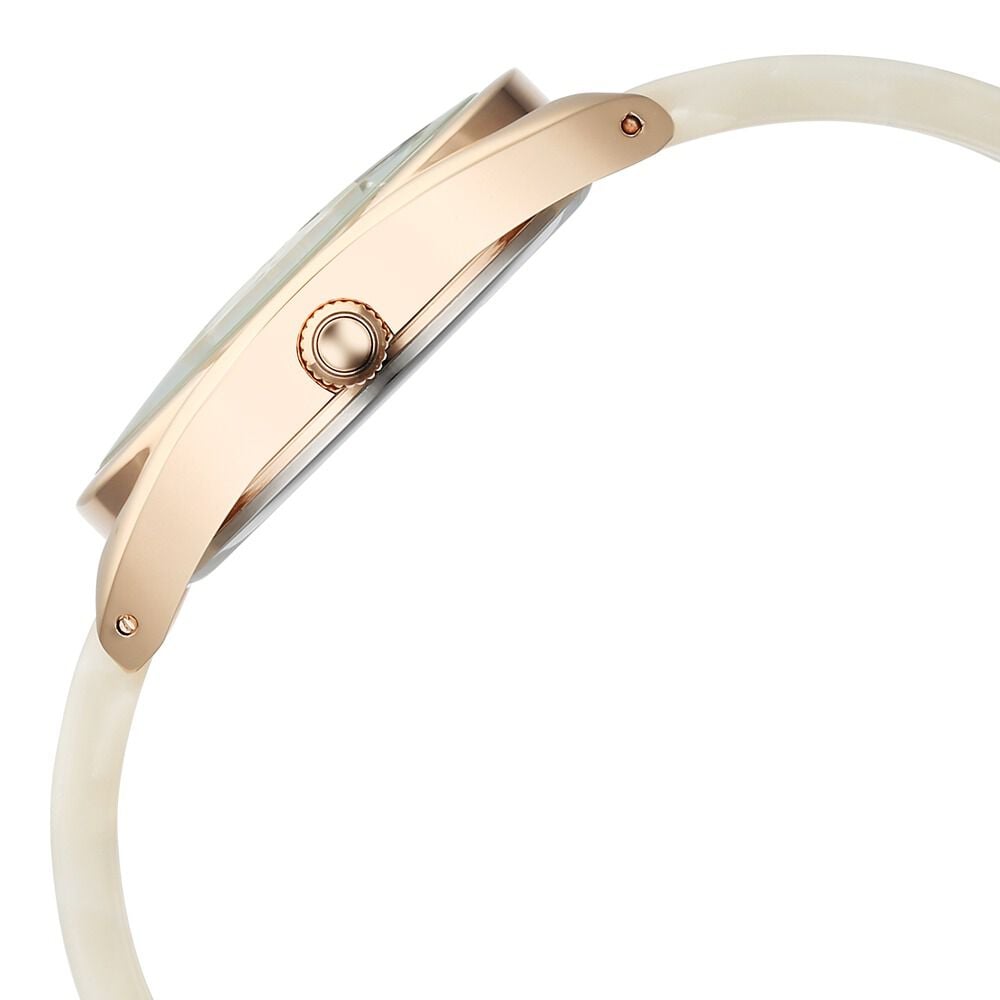 Fastrack Younique Quartz Analog Mother Of Pearl Dial Acetate And Metal Strap Watch For Girls