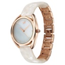 Fastrack Younique Quartz Analog Mother Of Pearl Dial Acetate And Metal Strap Watch For Girls
