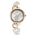Fastrack Younique Quartz Analog Mother Of Pearl Dial Acetate And Metal Strap Watch For Girls