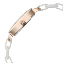 Fastrack Younique Quartz Analog Mother Of Pearl Dial Acetate And Metal Strap Watch For Girls