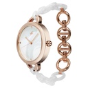 Fastrack Younique Quartz Analog Mother Of Pearl Dial Acetate And Metal Strap Watch For Girls